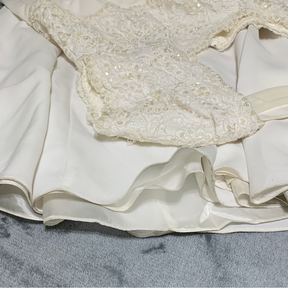 Vintage Wedding Empire Waist 9/10 Beaded BodiceRoundedCollar - Picture 10 of 15